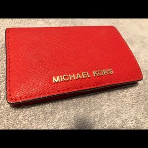 Michael Kors Mini Wallet - Red w/ Gold hardware
